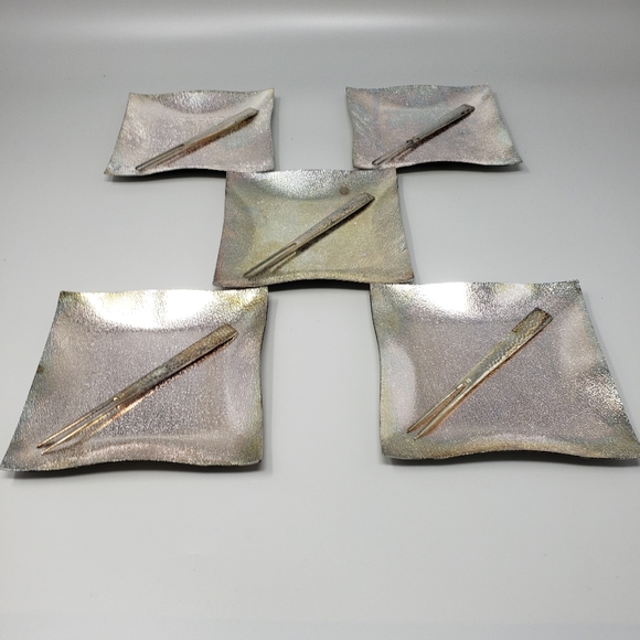 Vazuma Set Of 5 Appetizer Plates With Forks - Picture 3 of 13